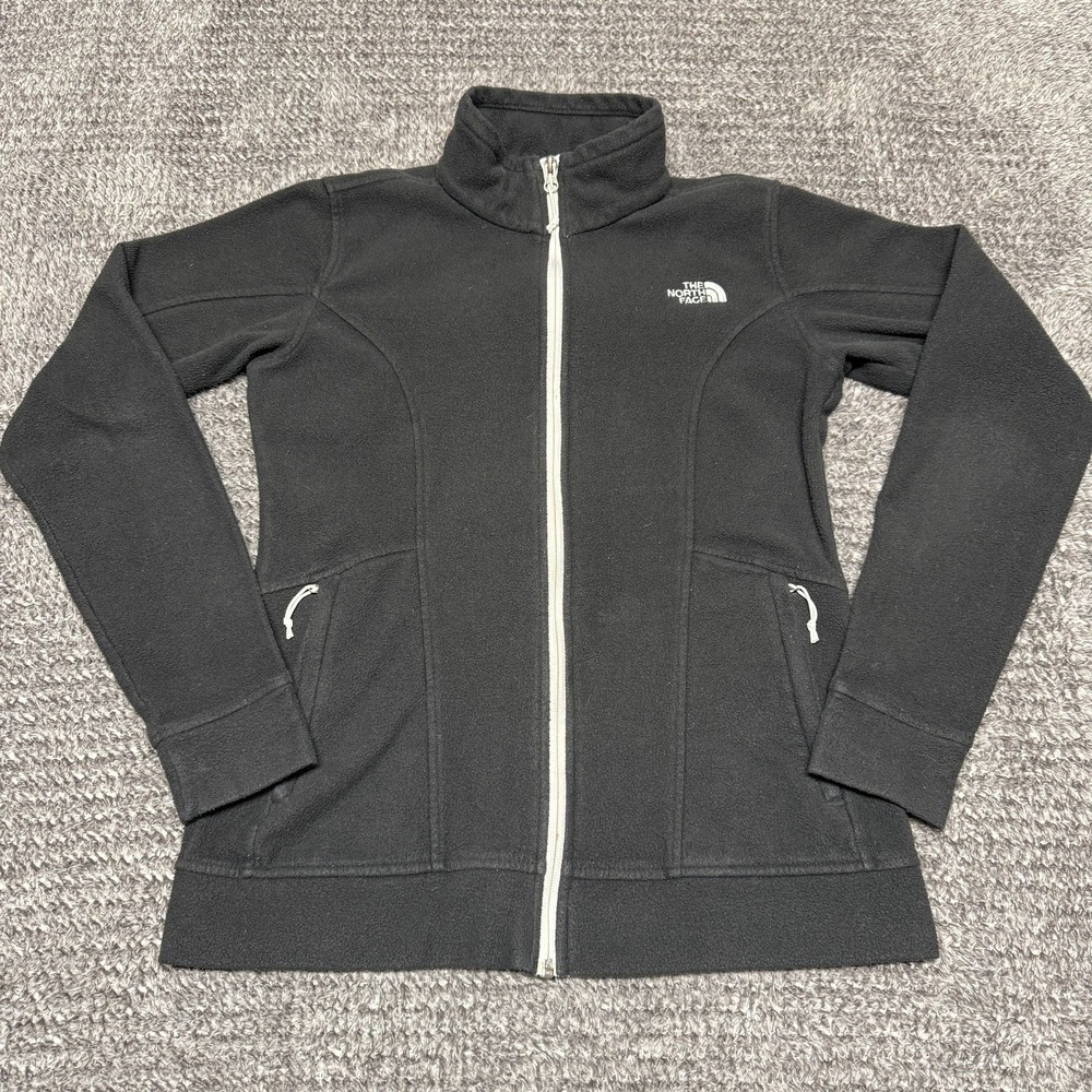 The North Face Womens Full Zip Fleece‎ Jacket M Black Outdoor Hiking